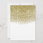 Gouden & Witte Glitterende Bruiloftsfeest Kaart (Achterkant)