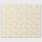 Gouden witte glitz strepen cadeaupapier (Vlak)