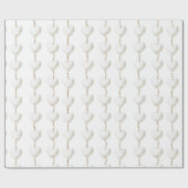 Gouden witte harten verjaardag cadeaupapier (Vlak)