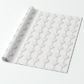 Gouden witte harten verjaardag cadeaupapier (Uitgerold)