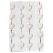 Gouden witte harten verjaardag medium cadeauzakje (Achterkant)