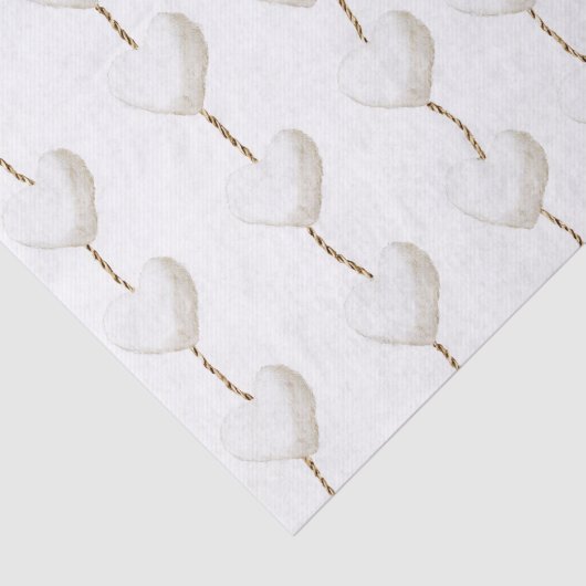 Gouden witte harten verjaardag tissuepapier (Detail)