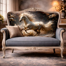 Gouden Witte Hengst Betoverd Bos Decoupage