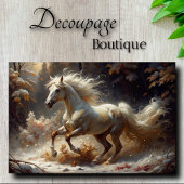Gouden Witte Hengst Betoverd Bos Decoupage Tissuepapier