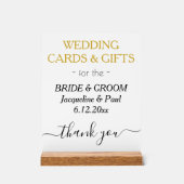 Gouden Witte Huwelijkskaarten Geschenken Typografi Acryl Bord (Voorkant)