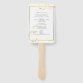 Gouden Witte Huwelijksprogramma Handwaaier (Achterkant)