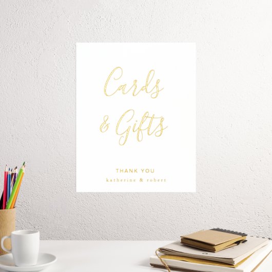 Gouden Witte Kaarten & Geschenken Bruiloft Folie Afdrukken (Insitu (Desk 2))