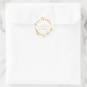 Gouden Witte Kerst Kaart Envelop Seal Sjabloon Ronde Sticker (Tas)