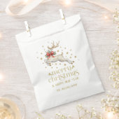Gouden Witte Kerst Rendier Bedankzakje (Geknipt)