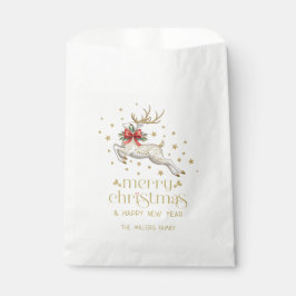 Gouden Witte Kerst Rendier Bedankzakje