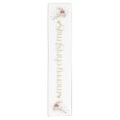 Gouden Witte Kerst Rendieren Korte Tafelloper (Voorkant)