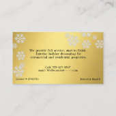 Gouden Witte Kerst Sneeuwvlokken Verlichtingsbedri Visitekaartje (Achterkant)