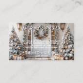 Gouden Witte Kerst Sneeuwvlokken Verlichtingsbedri Visitekaartje (Voorkant)