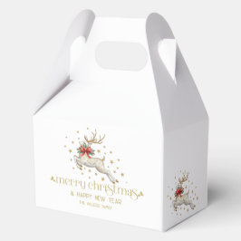 Gouden Witte Kerstherten Bedankdoosjes