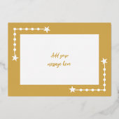 Gouden witte kerstknuffels alleen voor jou foto folie feestdagenkaart (Achterkant)