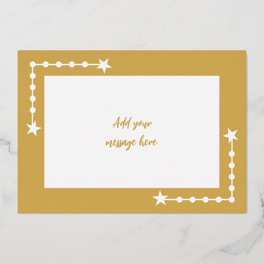 Gouden witte kerstknuffels alleen voor jou foto folie feestdagenkaart (Achterkant)