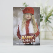 Gouden Witte Kerstvakantie Nieuwjaar | FOTO Kaart (Staand voorkant)