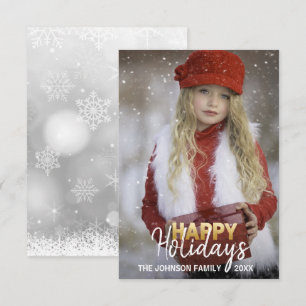 Gouden Witte Kerstvakantie Nieuwjaar   FOTO Kaart