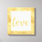 Gouden Witte Liefde Glitzy Canvas Afdruk (Voorkant)