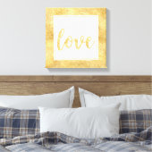 Gouden Witte Liefde Glitzy Canvas Afdruk (Insitu (Slaapkamer))