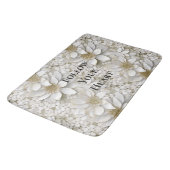 Gouden Witte Lotus Bloemen Badmat (Gekanteld)