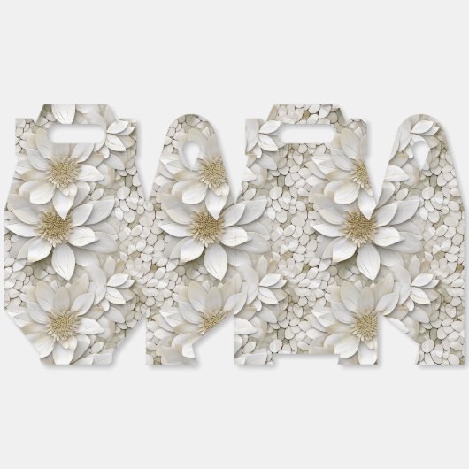 Gouden Witte Lotus Bloemen Bedankdoosjes (Ongevouwen)