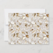 Gouden Witte Lotus Bloemen bruiloft save the date (Achterkant)