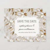 Gouden Witte Lotus Bloemen bruiloft save the date (Voorkant / Achterkant)