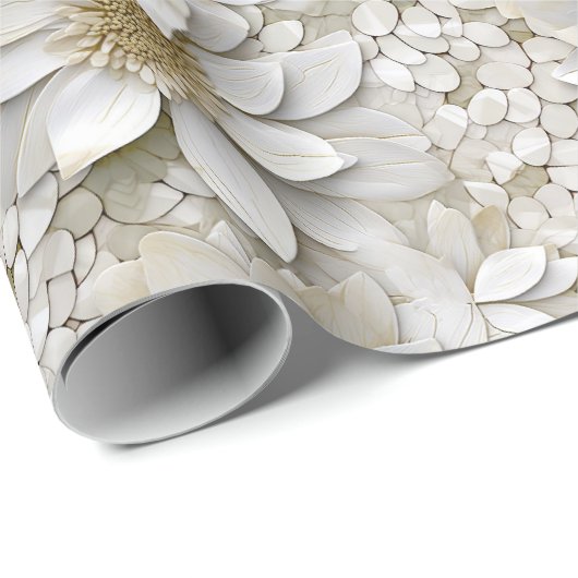 Gouden Witte Lotus Bloemen Cadeaupapier (Rol Hoek)