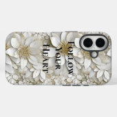 Gouden Witte Lotus Bloemen Case-Mate iPhone Case (Achterkant (horizontaal))