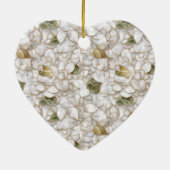 Gouden Witte Lotus Bloemen Keramisch Ornament (Achterkant)