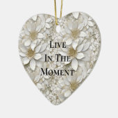 Gouden Witte Lotus Bloemen Keramisch Ornament (Links)