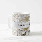 Gouden Witte Lotus Bloemen Koffiemok (Voorkant links)