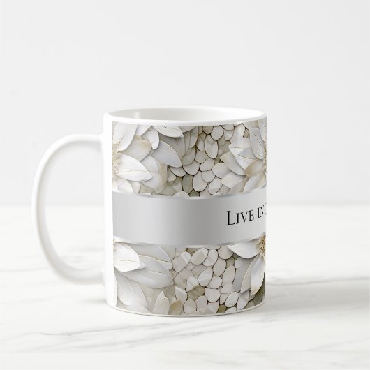 Gouden Witte Lotus Bloemen Koffiemok (Links)