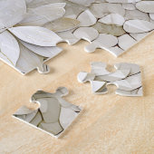 Gouden Witte Lotus Bloemen Legpuzzel (Zijkant)