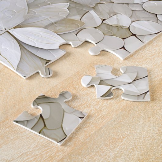 Gouden Witte Lotus Bloemen Legpuzzel (Zijkant)