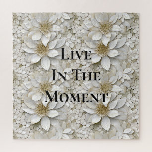 Gouden Witte Lotus Bloemen Legpuzzel