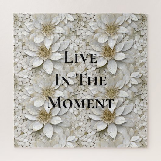 Gouden Witte Lotus Bloemen Legpuzzel (Verticaal)