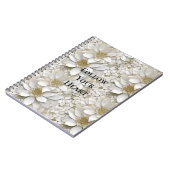 Gouden Witte Lotus Bloemen Notitieboek (Linkerzijde)