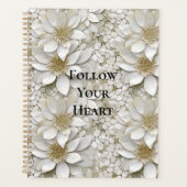 Gouden Witte Lotus Bloemen Planner (Voorkant)