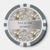 Gouden Witte Lotus Bloemen Poker Chips (Voorkant)