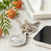 Gouden Witte Lotus Bloemen Sleutelhanger (Zijkant)