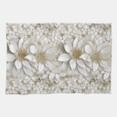 Gouden Witte Lotus Bloemen Theedoek (Horizontaal)