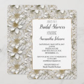 Gouden Witte Lotus Bloemen Vrijgezellenfeest Kaart (Voorkant / Achterkant)