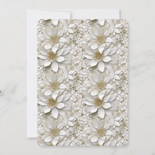 Gouden Witte Lotus Bloemen Vrijgezellenfeest Kaart (Achterkant)