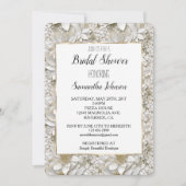 Gouden Witte Lotus Bloemen Vrijgezellenfeest Kaart (Voorkant)