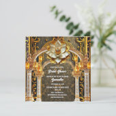 Gouden witte lotusbloem koninklijk paleis Indiase  Feestdagenkaart (Staand voorkant)