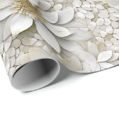 Gouden Witte Lotusbloemen Cadeaupapier (Rol Hoek)