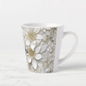 Gouden witte lotusbloemen gepersonaliseerd latte mok (Rechts)