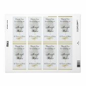 Gouden Witte Marabou Feather Jubileum Wijnlabel Etiket (Full Sheet)